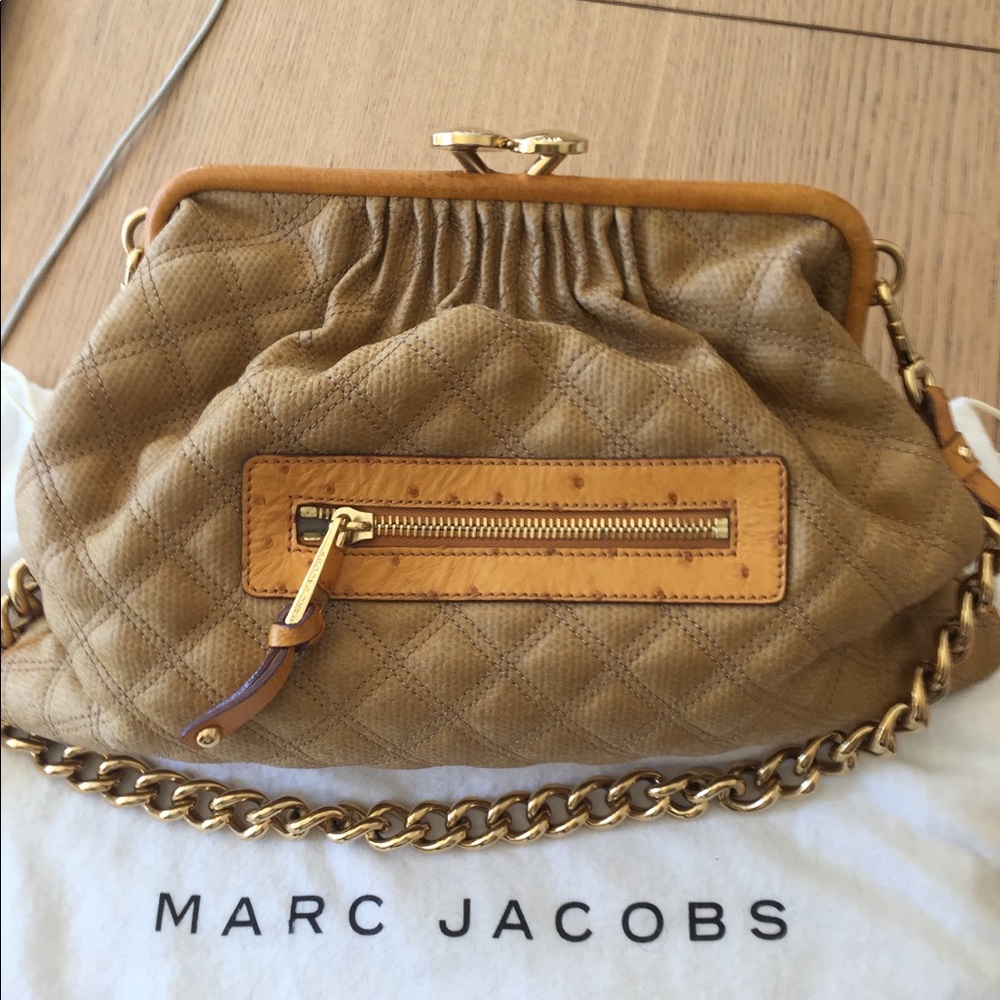 Marc Jacob purse handbag beige leather tan